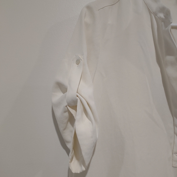 Vince cream blouse with half buttoned front and cuffed sleeves - S - Picture 2 of 7